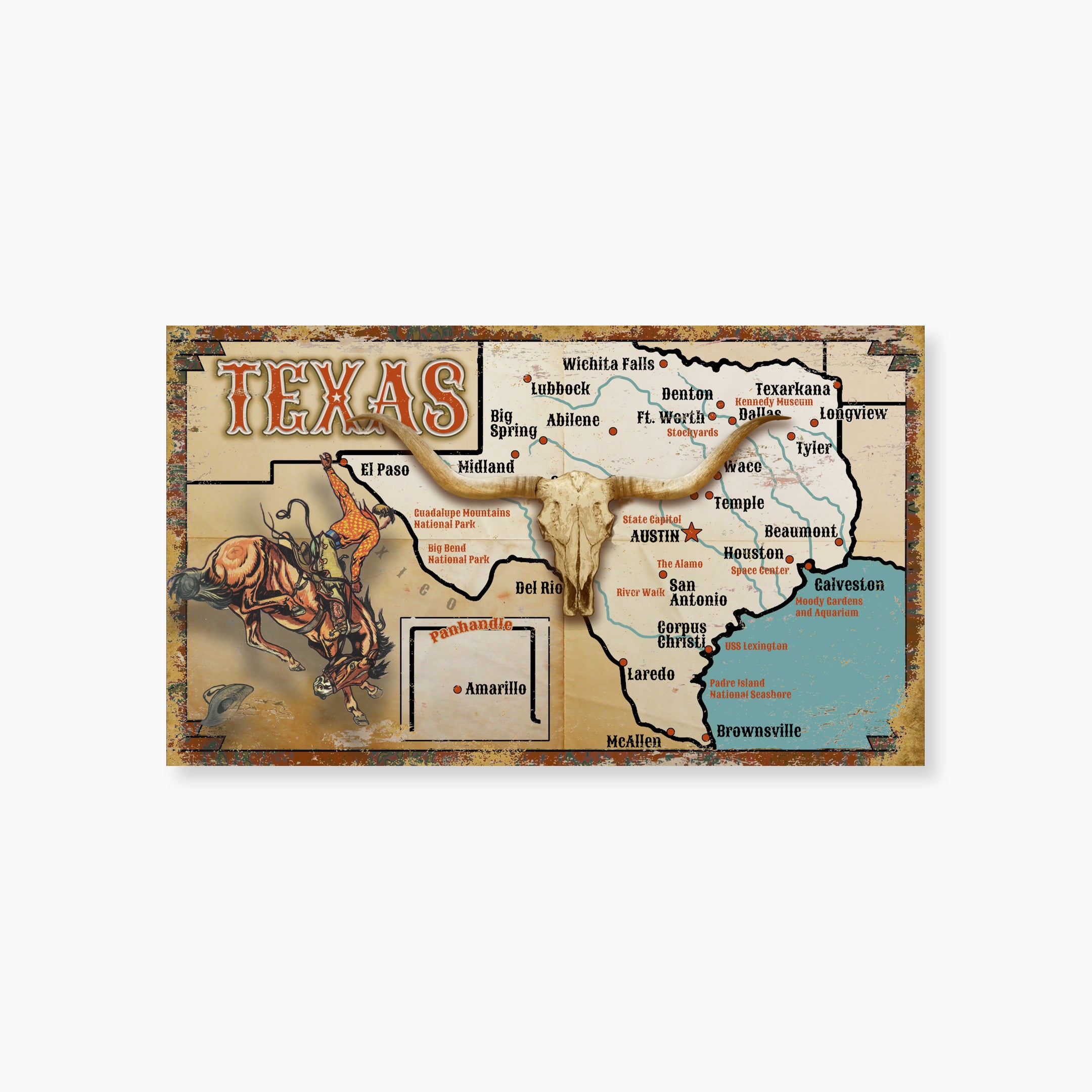 Texas Map Wood Sign Out West Design Co 0468